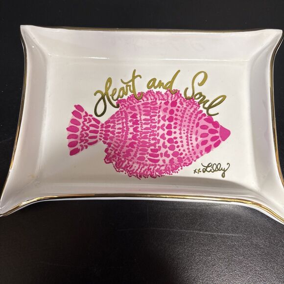 Lilly Pulitzer Pink Fish Rectangular Printed Trinket Dish - Picture 2 of 4